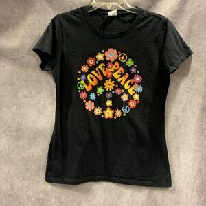 Love & Peace Floral Peace Sign T-Shirt